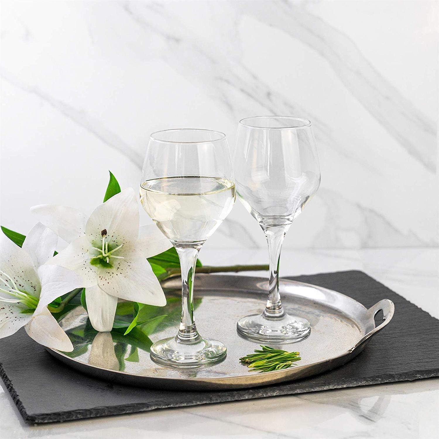 Vikko Small Wine Glasses, 8.75 Ounce | Perfect for Parties, Weddings, and Everyday – Thick and Durable Construction – Set of 6 Dishwasher Safe Wine Glasses