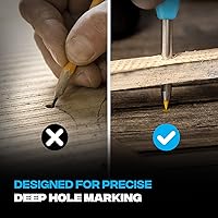 Vista 4 de OX Tools - Juego mecánico de lápices de carpintero - Lápiz de construcción resistente con clip para cinturón, sacapuntas, soporte y 4 minas