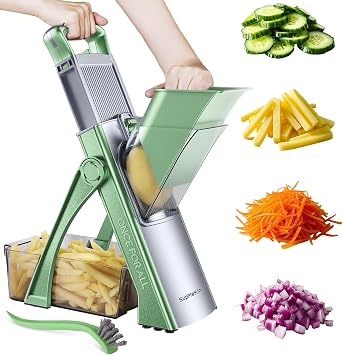 SupMaKin Safe Mandoline Slicer Plus for Kitchen Adjustable Vegetable Slicer