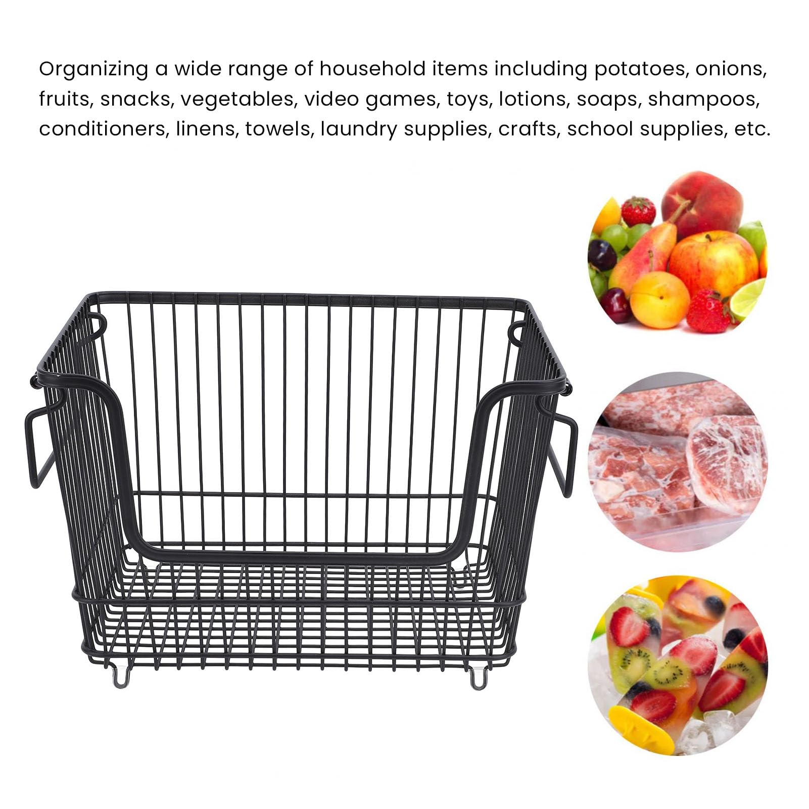 BESTYASH Gefrierschrank Organizer - Platzsparender Drahtkorb Für Lebensmittel