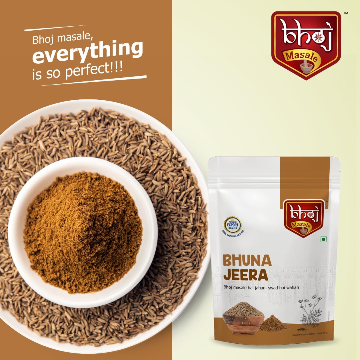 Bhoj Masale Fresh and Natural Roasted Cumin Powder 200GM | Bhuna Jeera Powder | Indian Spice Masala | Zero Additives And Preservatives - Image 5 thumbnail