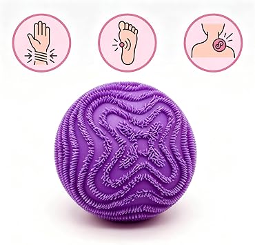 Fuzz Ball, Fuzz Ball Squishy, Stress Relief and Sensory Support, Portable Mood Management Tool, Purple Smile Face Design for Office and Travel Use