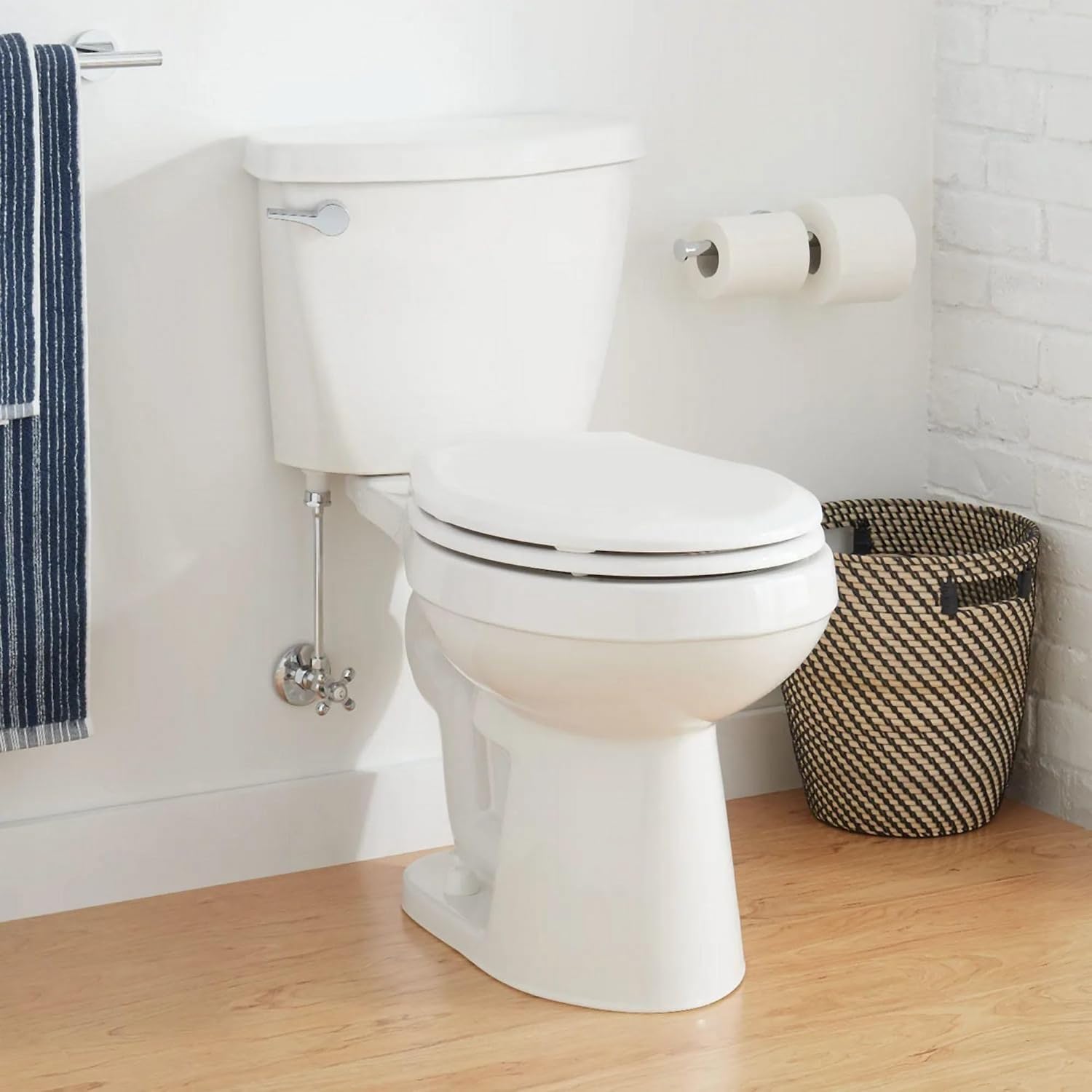 Signature Hardware 462384 Bradenton 1.28 GPF Two Piece Round Toilet with 10" Rough-In - White