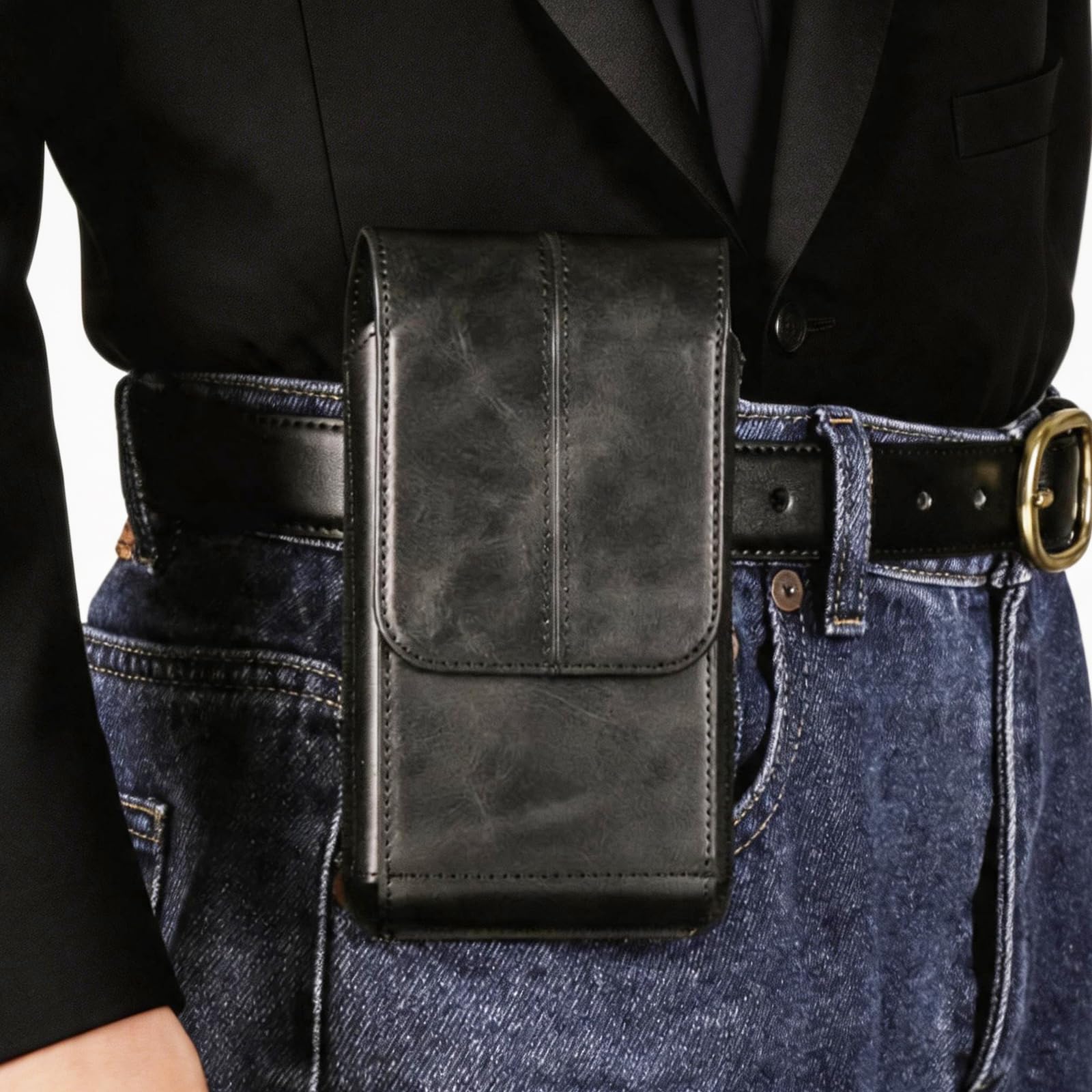 Icetop Handy Gürteltasche Herren Schwarz, Universal Handyholster Vertikal für 6,7–6,9 Zoll, Magnetischer Handy-Gürtelclip, Handytasche für Gürtel