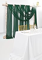 Vista 266 de Tela para envolver arco de boda, 4 paneles de 28 x 20 pies, cortinas de arco de boda rosa para ceremonia, cortinas de tela de gasa para cenador