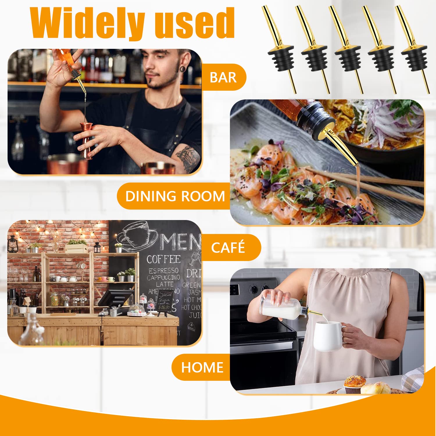 GZLCEU 12 Beccucci Per Bottiglie Versatore Per Olio In Acciaio Inox Con