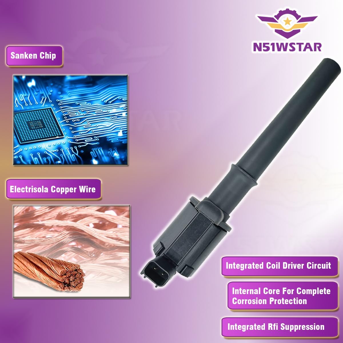 Set of 8 Ignition Coil Packs Compatible with Ford Mustang Lincoln Navigator Continental Mark VIII Aviator Panoz 4.6L 5.4L V8 Replacement for DG512 UF191 C1141