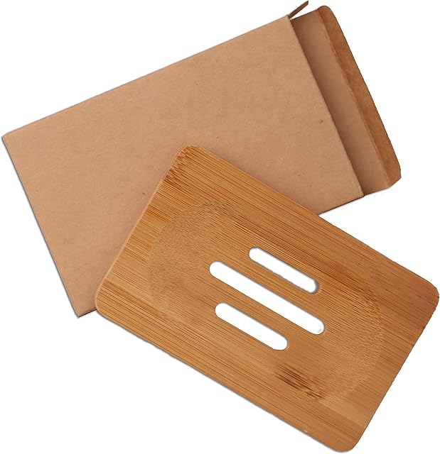 DIVCHI Natural Wooden Bamboo Soap Dish Storage Holder Handmade Soap Holder for Bathroom Shower, Soap Dish,Sponges