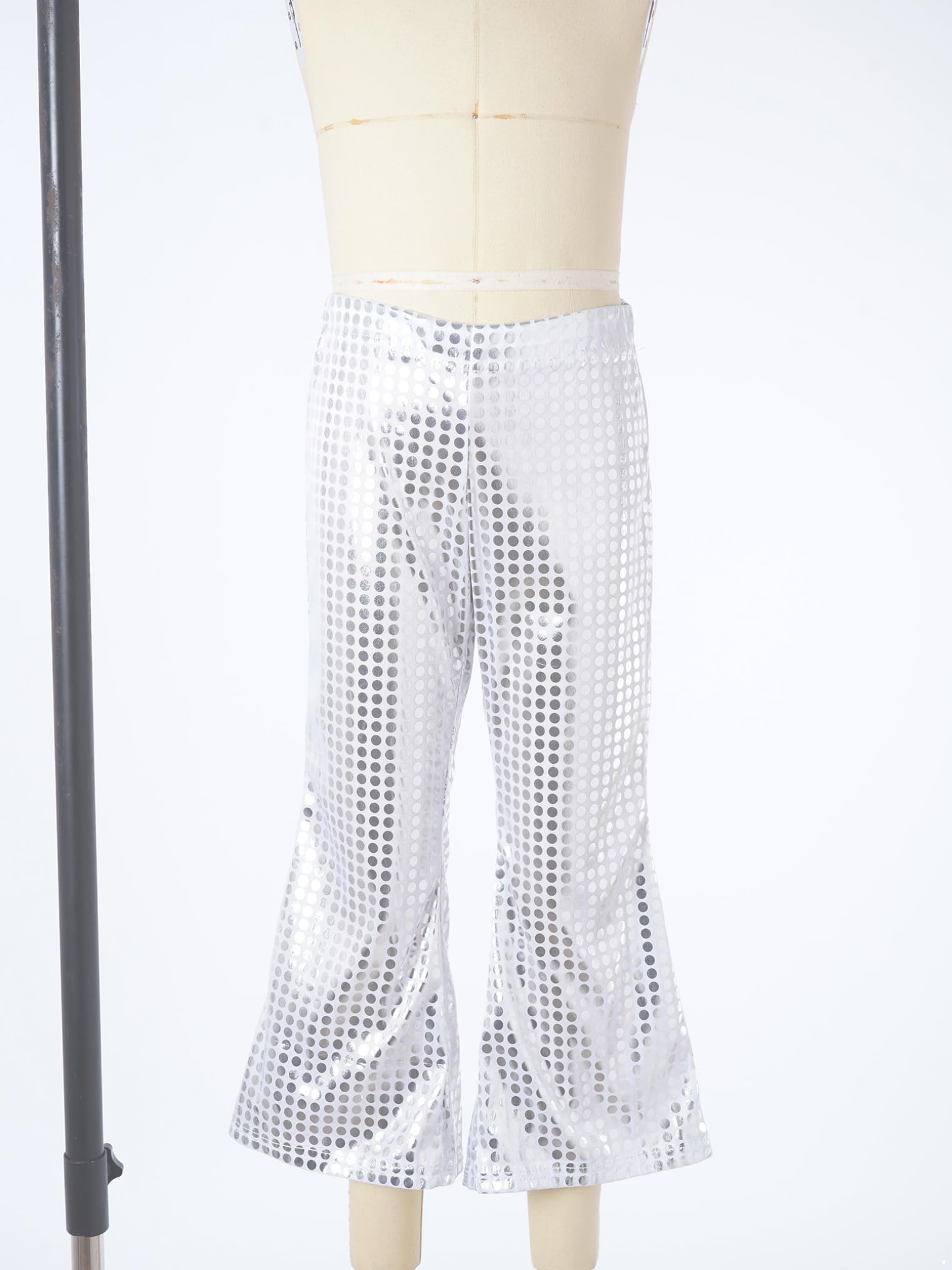 Freebily Pantalones Acampanados De Lentejuelas para Niños con Cintura Elástica Pantalones De Baile Moderno Latino Hiphop para Fiesta Actuación