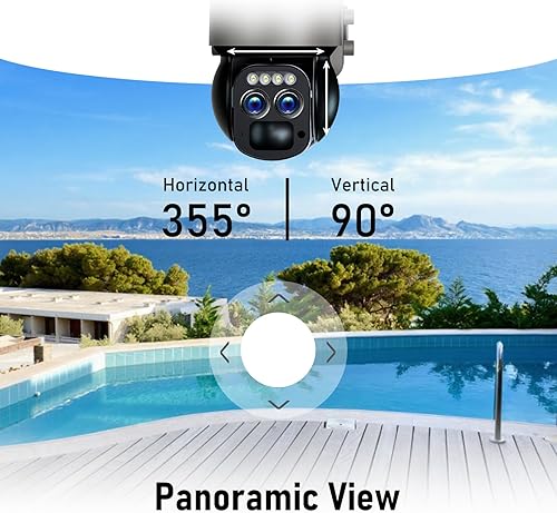 Miniatura 4 de Cámara de seguridad solar inalámbrica 4K para exteriores, lentePTZ de 360, cámara de vigilancia, visión nocturna a color, WiFi de 5 GHz, 2.4 Hz,