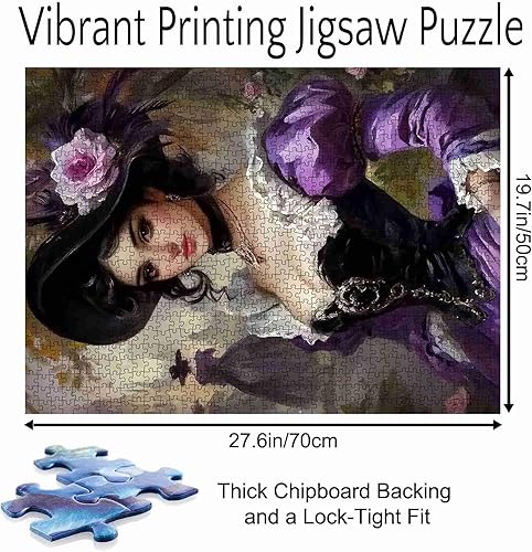 Miniatura 2 de Rompecabezas medievales de 1000 piezas para mujeres, rompecabezas desafiante perfecto para noches de juego, corte de dama, falda de espina de