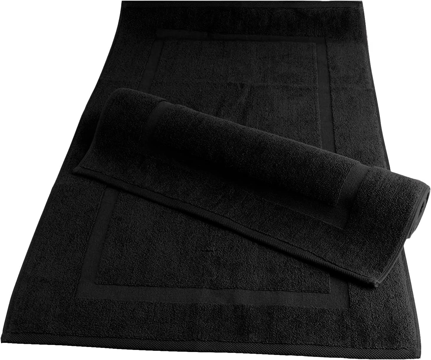 Canadian Linen Economy Black 100 Cotton 2 Pack Bath Mats for Bathroom