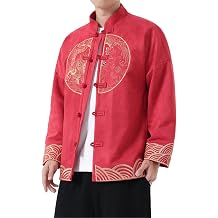Men's Spring Fall Tang-Style Jacket, Retro Zhongshan Suit, Chinese-Style