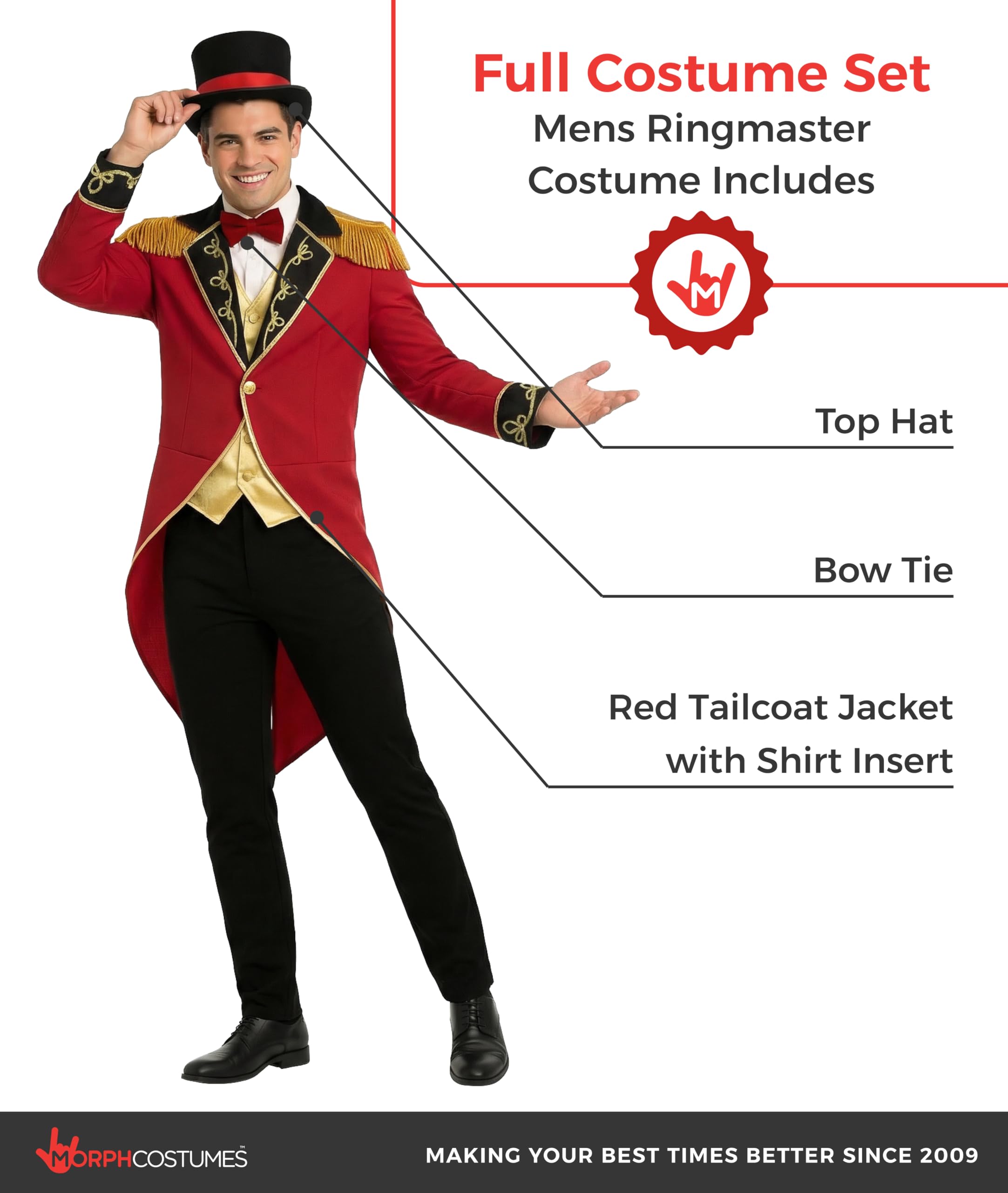 Fun Shack Disfraz Domador Hombre, Disfraz de Circo Halloween Hombre