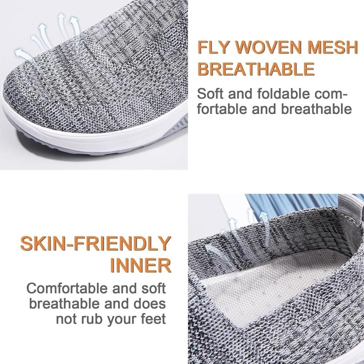 Tenis ortopédicos para mujer, cómodos zapatos de plataforma con parte inferior basculante, zapatos para caminar, con cojín de aire, zapatos para caminar, soporte de arco, tenis ligeros de cuña de