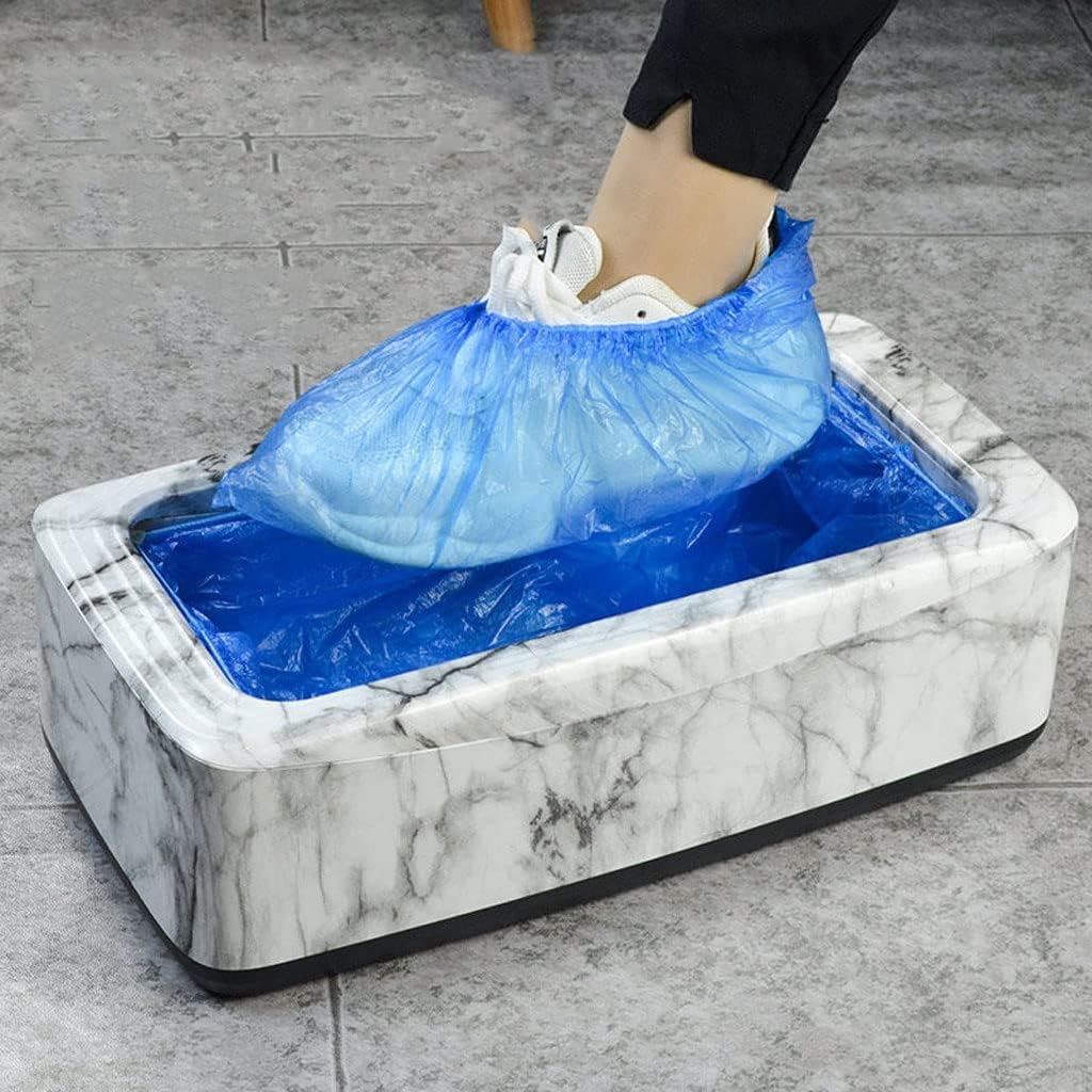 【毎日厳選 】 靴カバーマシン 自動家庭用フットステップボックス 靴フィルム 靴カバーマシン 靴交換使い捨て靴カバーマシン(White,100pcs レディース バックルサンダル