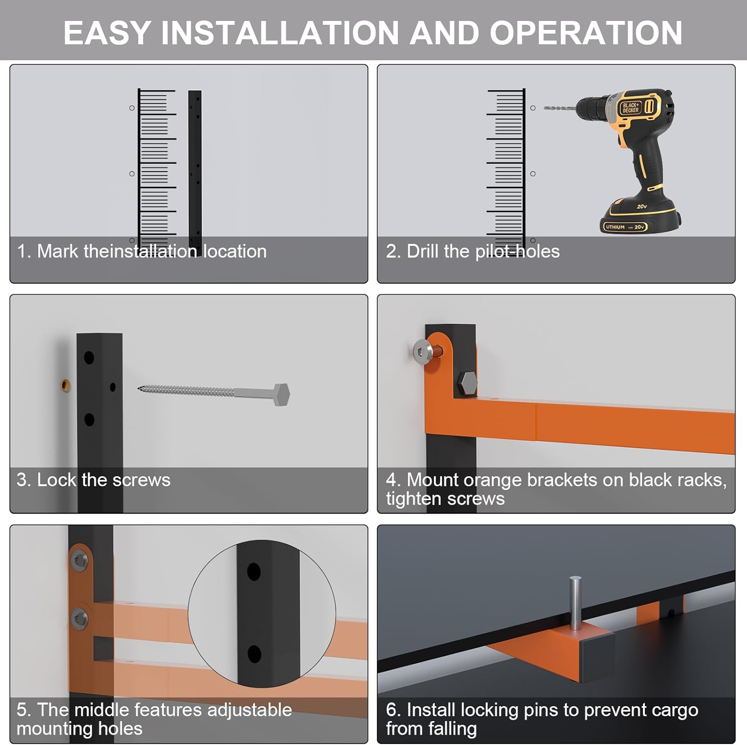 Lumber Storage Rack,Upgrade Folding Lumber Rack Wall Mount,Heavy Duty Metal 4 Level 32 Inch Wood Storage Rack for Garage Storage Organization - Image 7
