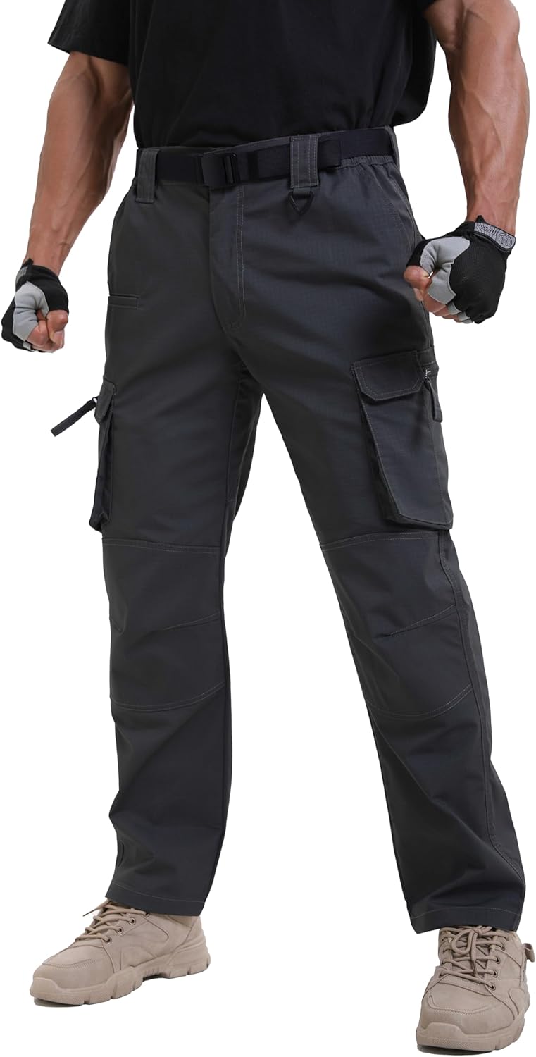 Product image of NATUVENIX Ripstop Men's Tactical Pants，Stretch Cargo Work Pants for Men Water Resistant Hiking Military Pants Relaxed Fit