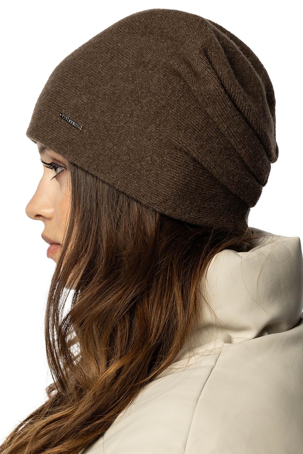 VIVISENCE Damen Beanie Mütze Winter Aus Warmem Wollgarn Klassische Herbst Wintermütze Gemütlich Mit Perfekter Passform DREI Falten Am Rücken Innenfutter Extra Komfort Modell 7085