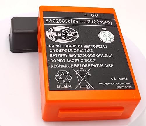 Vista 3 de Paquete de 4 baterías de 2100 mAh Ni-Mh BA225030 de 6 V para camión bomba HBC, grúa de control remoto, batería FUB 05AA