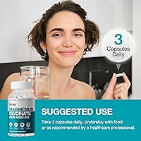 Vista 5 de Magnesium Glycinate 1250mg with Zinc - Gentle on Stomach - Sleep, Muscle Cramp, Cardiovascular & Bone Support* for Women & Men - High Absorption