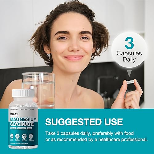 Miniatura 5 de Suplemento de glicinato de magnesio puro con zinc, magnesio quelado de alta absorción, vegano, sin OMG, magnesio limpio para apoyo muscular y del