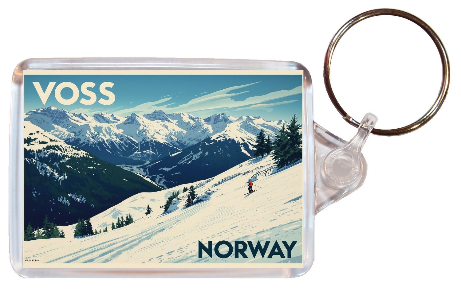 Baked Bean Store Multicolor Voss - Norway - Double Sided Keyring Artistic Bbs26key154