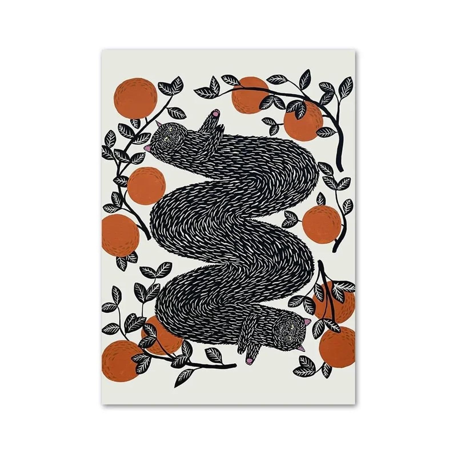Impression sur toile chat noir affiche murale salon abstrait