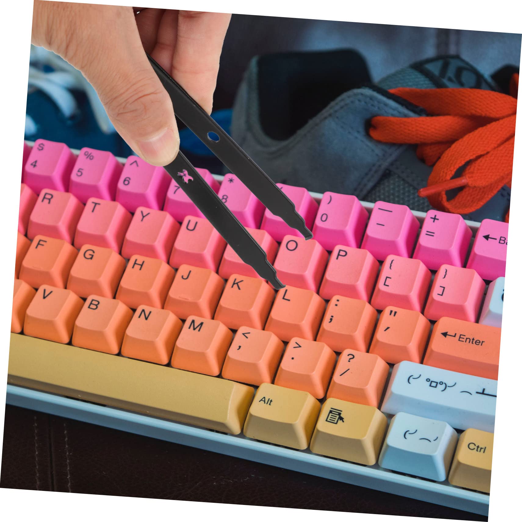 jojofuny 3sets Strumenti Per Tastiera Meccanica Estrattore Di Keycap Pinzette Spazzola e Rimuovi Per Pulizia e Manutenzione Accessori Per Personalizzazione Tastiere