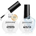 JODSONE 2 Bottles 10ml Of Top Coat Base Coat Gel Polish Set Bright Surface At Home DIY Nail Salon Girl Gift, transparent