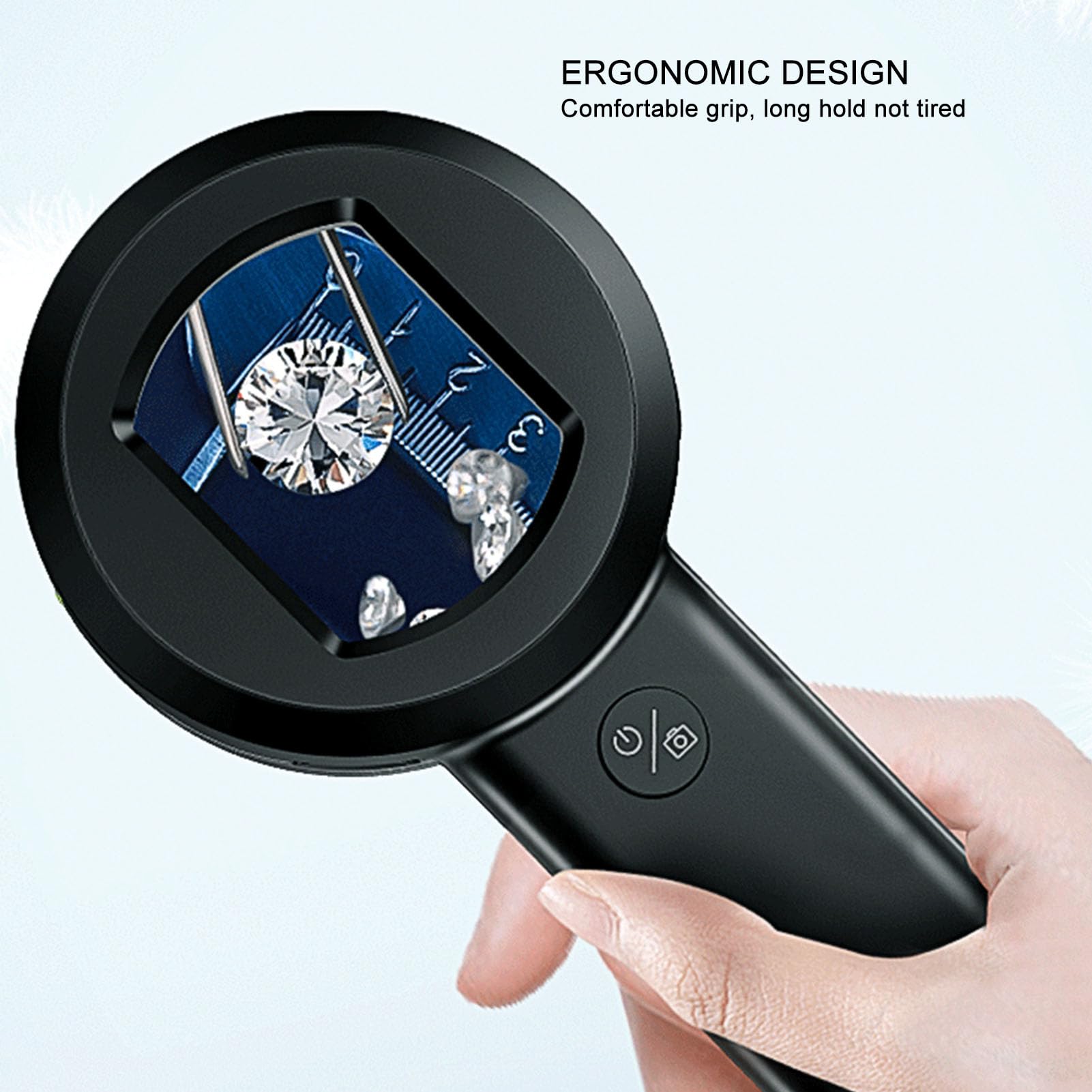 Lupa digital, lupa electrónica de mano con pantalla HD de 2.0 pulgadas, 8 luces LED, para fotografía en tiempo real, video, medición