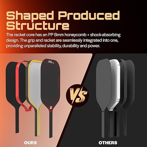 Miniatura 7 de Pala de pickleball de fibra de carbono cruda T700  Paletas de pickleball aprobadas por USAPA de 0.630 in con superficie texturizada para niveles de