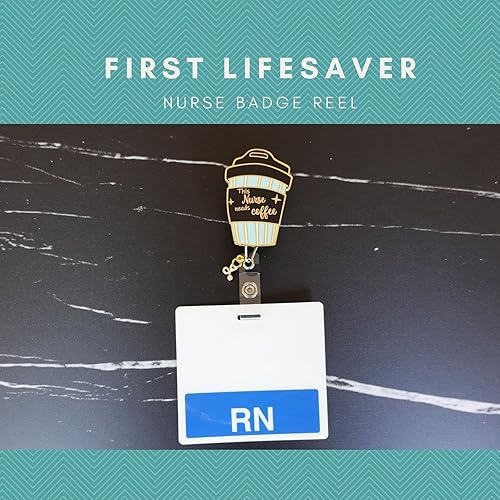 Vista 12 de First Lifesaver - gafete de identificación de enfermera – Carrete retráctil con dije para enfermeras, estudiantes de enfermería, NP (Be Kind)