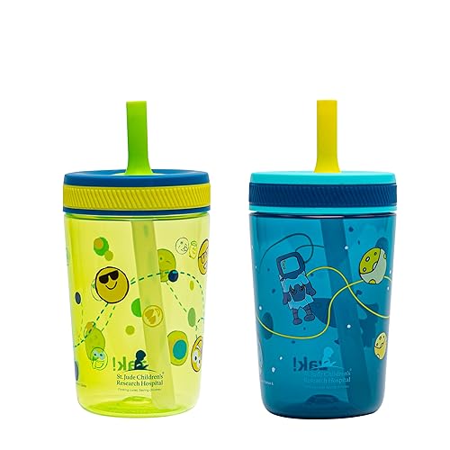 Miniatura 37 de Zak Designs Bluey Kelso - Vasos Sippy para niños pequeños para viajes o en casa, paquete de 2 vasos de plástico duradero de 15oz con diseño a prueba
