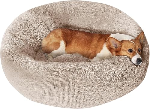 Miniatura 20 de JOLLYVOGUE - Cama para perro, cama grande relajante y antiestrés, cojín esponjoso con forma de dona para mascotas medianas y grandes (27, 30 y 36 01