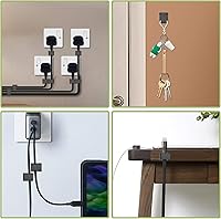 Vista 5 de 80 piezas de clips de montaje para tira de luces negras autoadhesivas, sujetadores de luz LED, soporte de montaje, abrazadera de cable, organizador