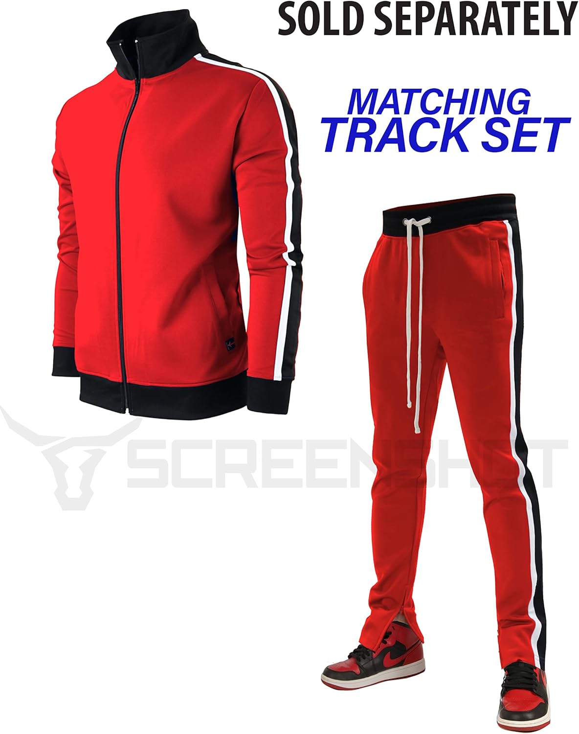 SCREENSHOT Mens Hip Hop Premium Slim Fit Comfort Track Jacket - Athletic Fitness Fashion Urban Lifestyle Streetwear Top - Image 4