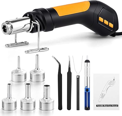 Pistola de calor, 700 W, 212 F  932  (212.0 F  932.0 F) Mini pistola de calor de soldadura estación de retrabajo de aire caliente con pantalla