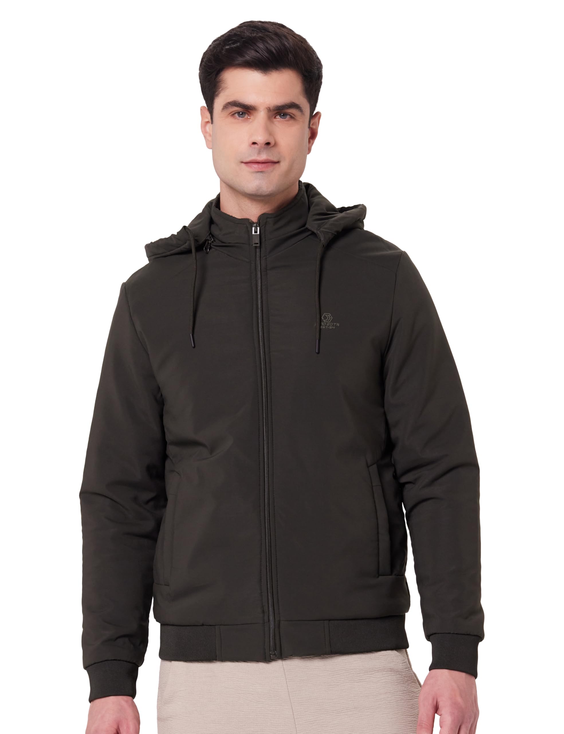 men's polyester standard length regular fit lightweight winter jacket - stylish & comfortable for casual and outdoor wear