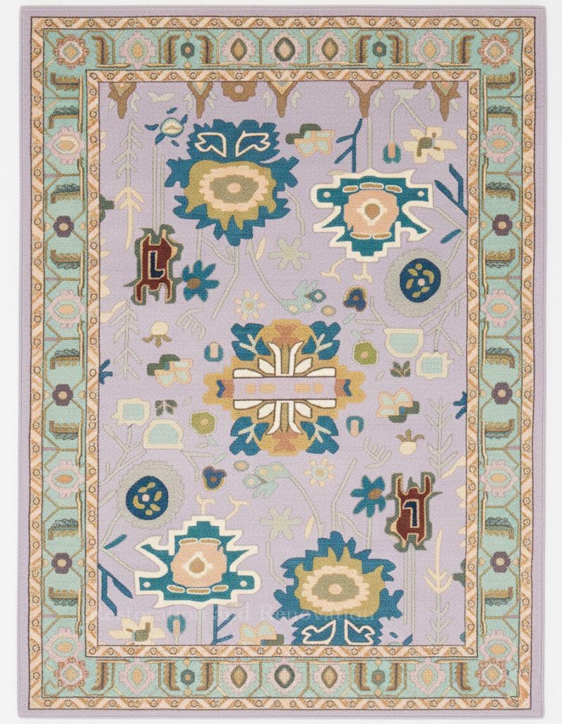 Traditional Oushak Wool Area Rug – Handmade with 100% Wool – Vintage Floral and Botanical Patterns, Thick Soft Pile – for Living Room, Bedroom, Dining, Entryway Decor (Ivory, 4' x 6')