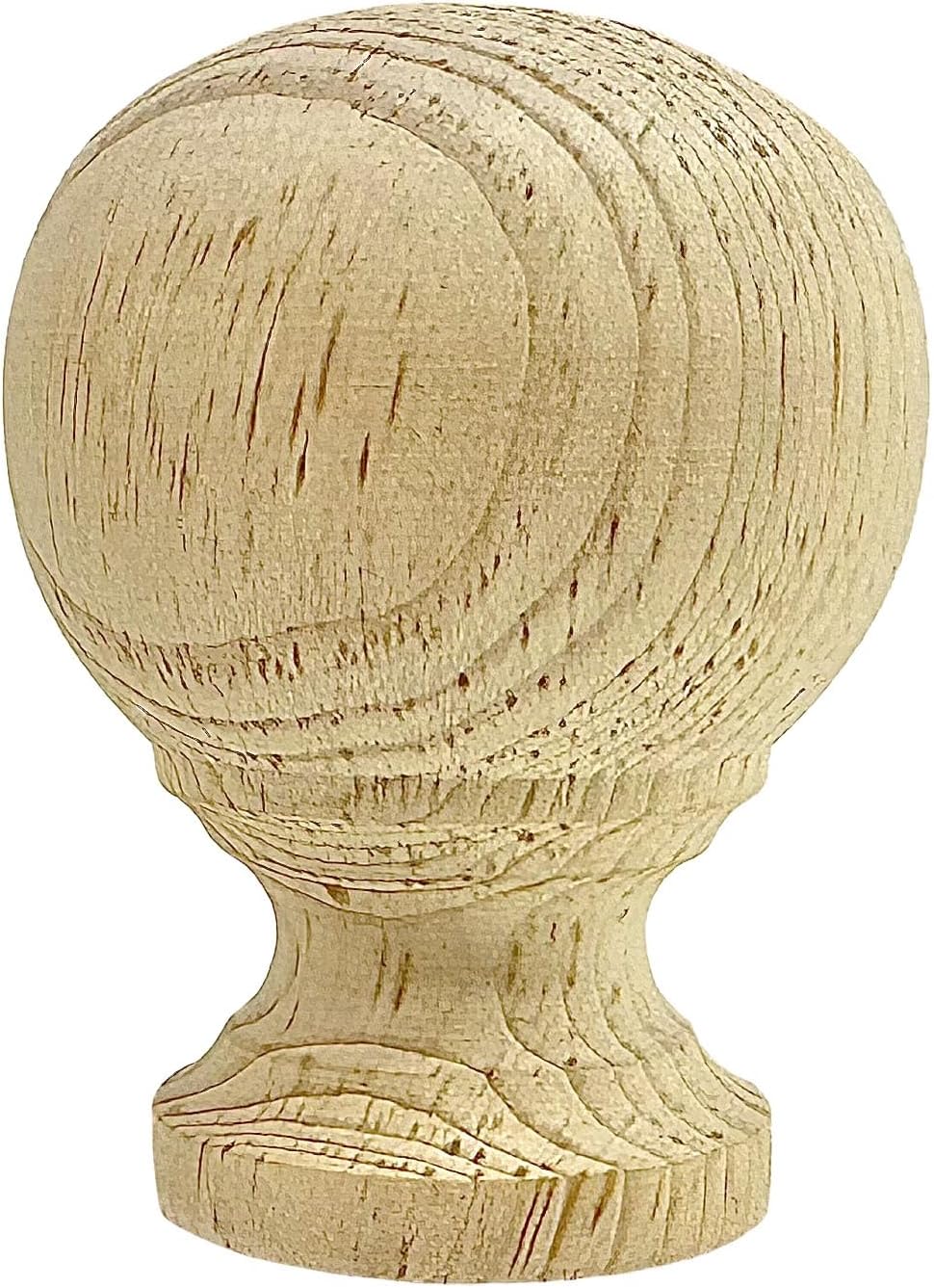 Highland Manor Wood Products Melrose Ball Finial 2 7/8" x 2 1/8" Wide - Unfinished Wooden Finials for Indoor Use - Perfect for Staircases or Bed Posts (Pine) (4 Finials)