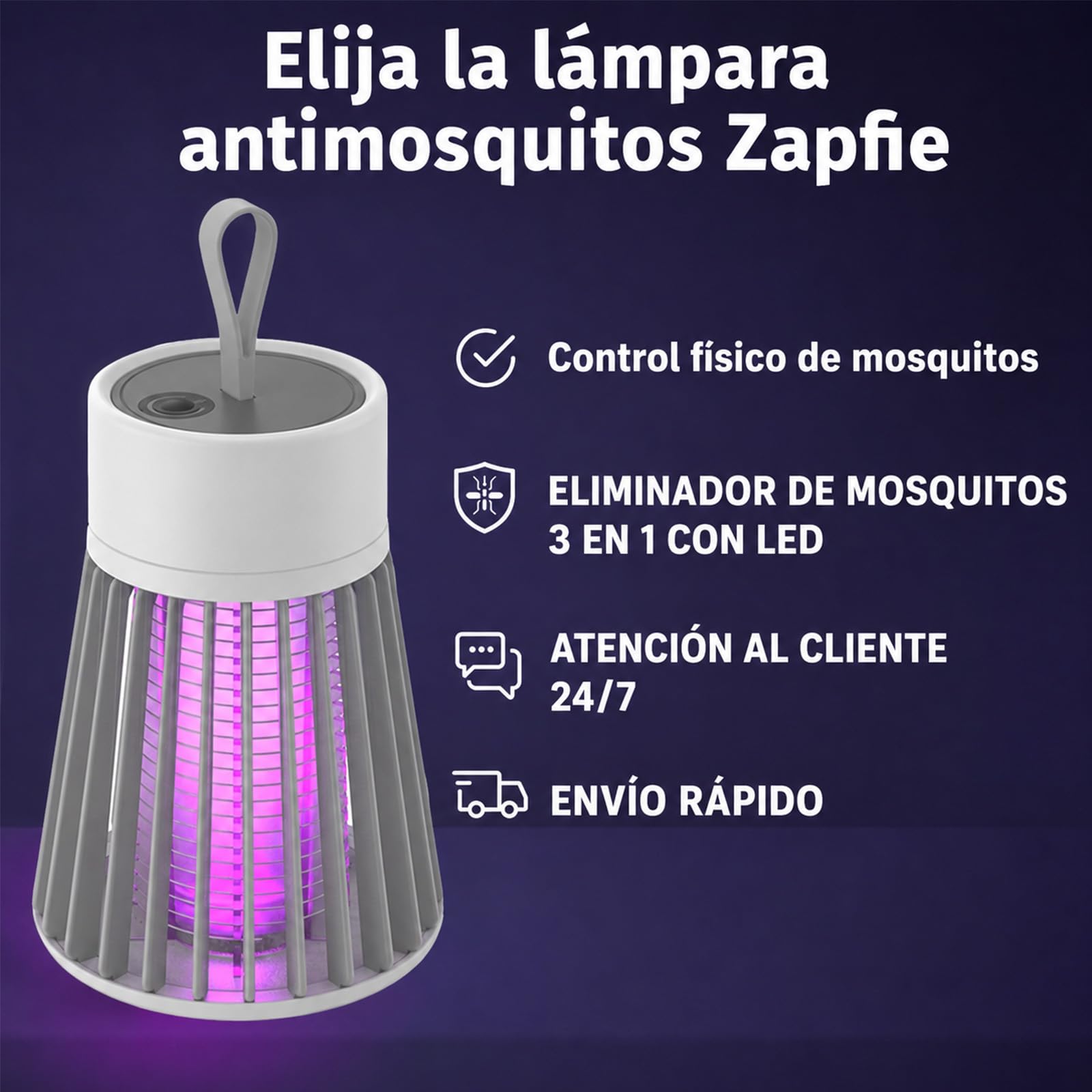 Zapfie Antimosquitos, Zapfie Lampara Antimosquitos, Zapfie Mosquito Lamp, Lámpara Antimosquitos para Acampada, Lámpara Antimosquitos Recargable, Recargable, Resistente Al Agua IPX4 (Rojo)