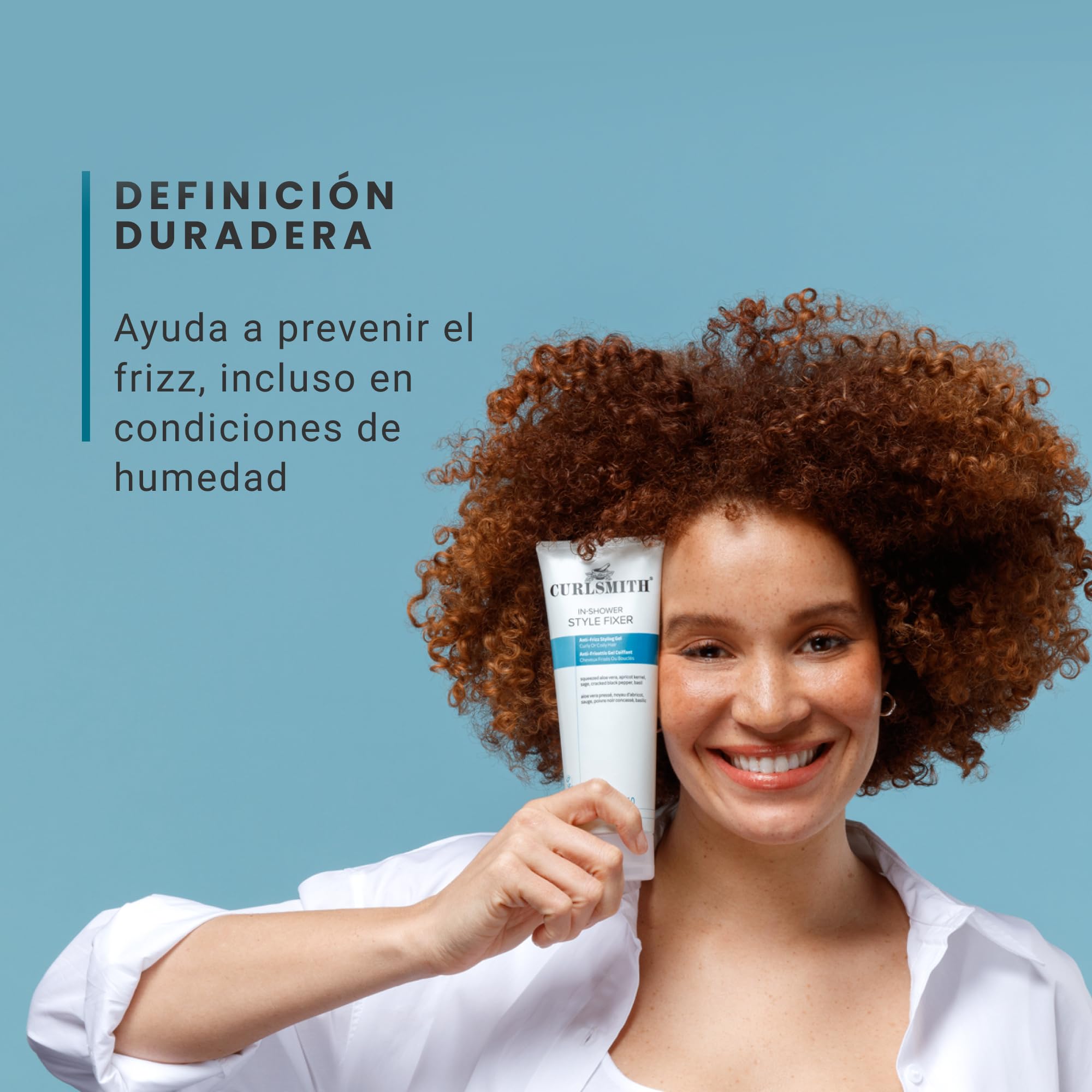 Curlsmith In-Shower Style Fixer - Gel de fijación fuerte para rizos, estilizado resistente a la humedad, para todo tipo de rizos, vegano y libre de crueldad (8 oz)