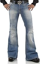Comycom Men's Flared Jeans Star Blue Light Blue 72 Flared Denim Trousers Vintage 70s Look