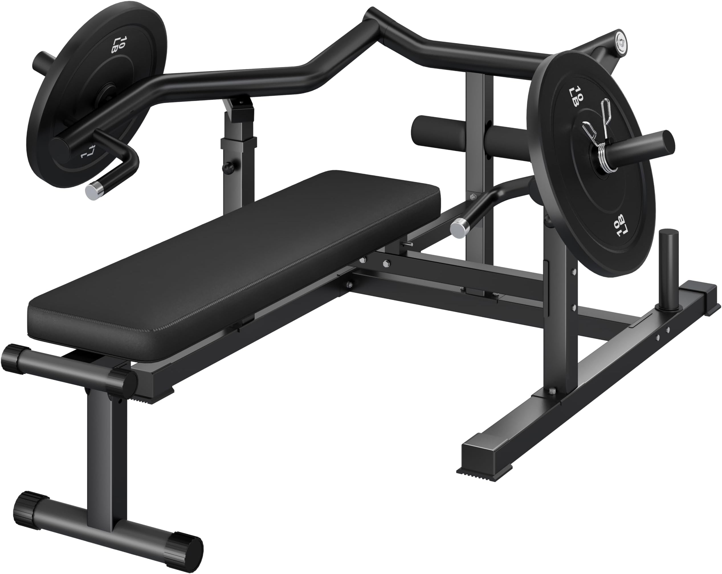 Chest Press Machine, Weight Bench Press Machine with Independent Converging Arms, Adjustable Flat Incline Bench Press for Chest, AB Workout Home Gym Equipment