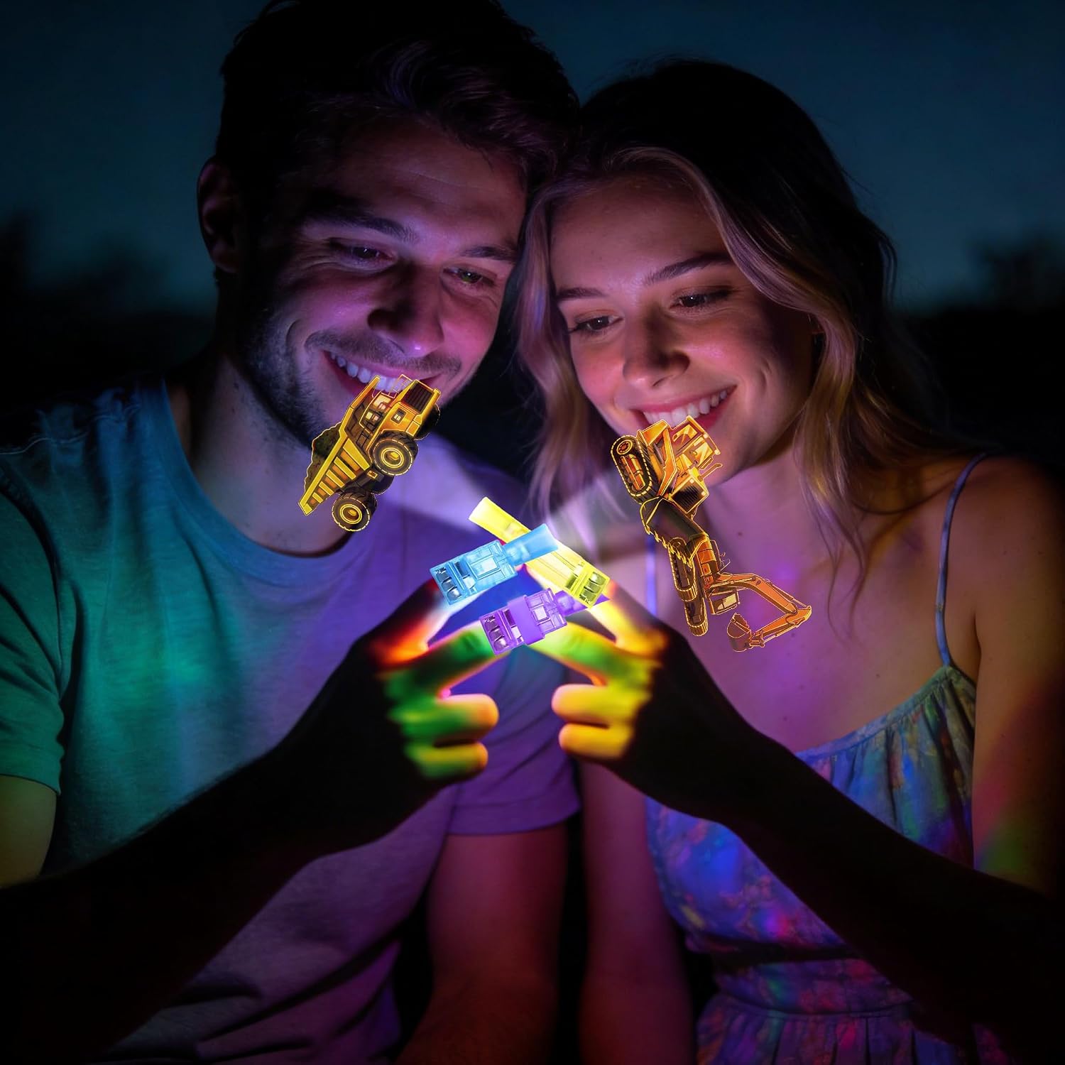40PCS Engineering Vehicle Party Favors Finger Lights,Goodie Bag Stuffers