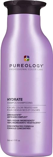 Pureology Hydrate Moisturizing Shampoo | Softens and Deeply Hydrates Dry Hair | For Medium to Thick Color Treated Hair | Sulfate-Free | Vegan