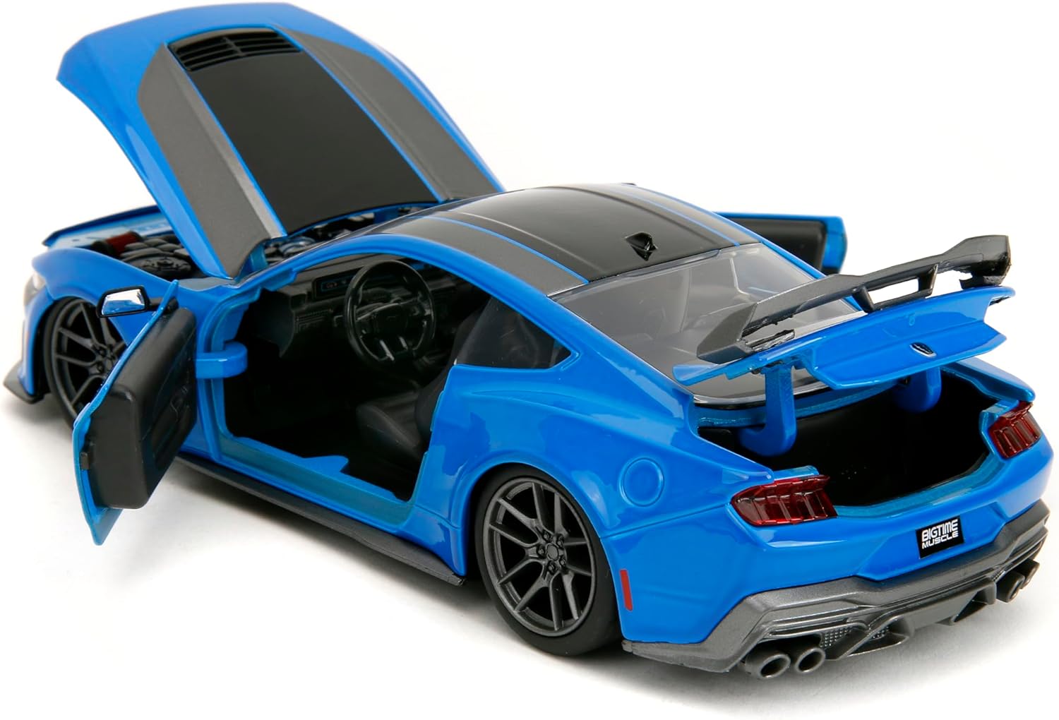 Jada Toys 2024 Ford Mustang Dark Horse with hood and doors open