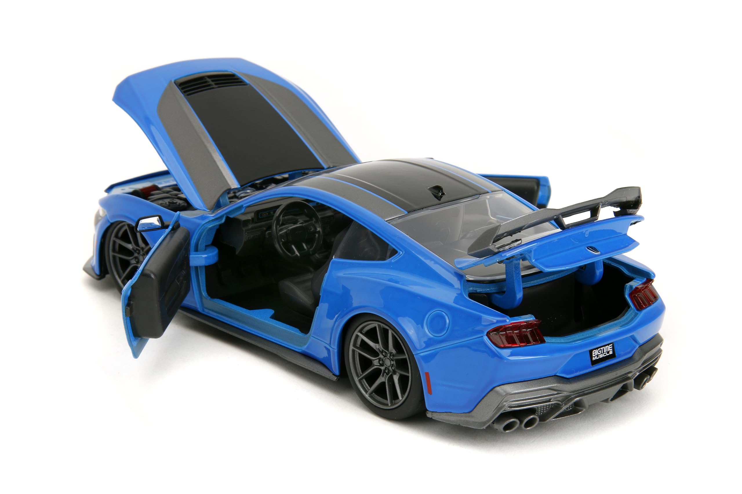 Jada 35276 2024 Dark Horse Blue Metallic mit schwarzen und grauen Streifen, Bigtime Muscle Series 1/24 Druckguss-Modellauto