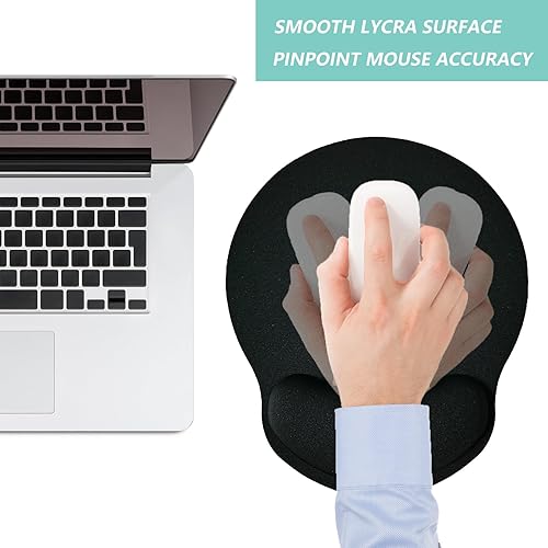 Miniatura 7 de Alfombrilla de mouse con soporte de muñeca, alfombrilla de mouse ergonómica con cojín de espuma viscoelástica para reposamuñecas, base de goma